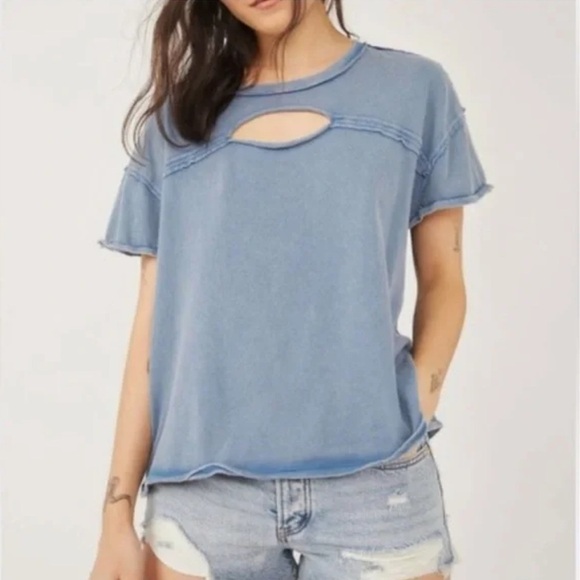 We The Free Tops - We The Free Mediterranean Light Blue Short Sleeve Tee